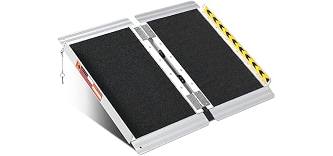 ORFORD Portable Wheelchair Ramp 2FT, 28.74''L×23.8''W Handicap Ramps, Non-Skid Aluminum Wheel Chair Ramp, Threshold Ramps for Doorways, Wheelchair Ramps for Home Steps, Stairs, Entry, Doorways