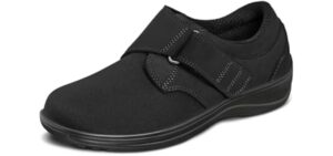 Orthofeet Women's Orthopedic Black Lycra Wichita Casual Shoes, Size 8.5