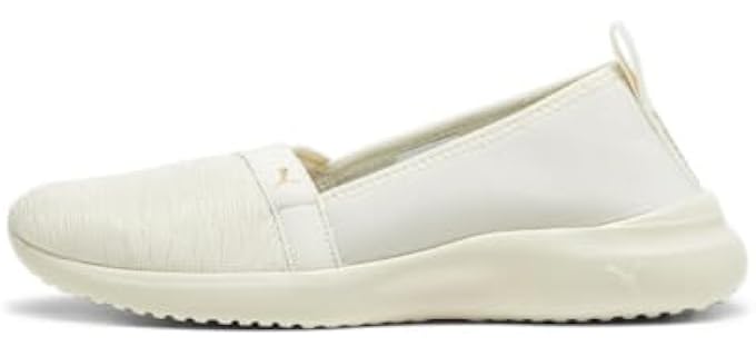 PUMA Womens Adelina, Alpine Snow-PUMA Womens Gold, 11