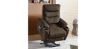 Power Lift Recliner Chair for Elderly, Electric 3 Positions Recliner Sofa Chair with Massage and Heat, Fabric Spacious Seat Living Room Chair w/Cup Holders, Side Pockets, USB Ports, Remote Control
