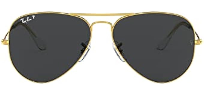 Ray-Ban RB3025 Classic Aviator Sunglasses, Legend Gold/Polarized Black, 58 mm