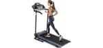 SereneLife - Electric Folding Treadmill Exercise Machine - Smart Compact Digital Workout Fitness Trainer w/ Bluetooth App Sync, Manual Incline Adjustment, For Walking, Running, Gym