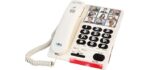 Serene Innovations Amplified Big Button Landline Phone for Seniors with Dementia - 26dB Home Phone with Photo Buttons - Hearing Impaired Telephone