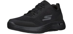 Skechers Men's Gowalk Arch Fit-Athletic Workout Walking Shoe with Air Cooled Foam Sneaker, Black, 7