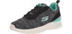 Skechers Women's Skech-AIR Dynamight Sneaker, BKAQ=Black/Aqua, 7.5