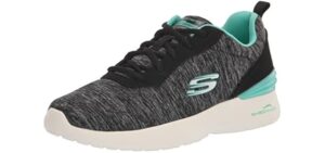 Skechers Women's Skech-AIR Dynamight Sneaker, BKAQ=Black/Aqua, 7.5