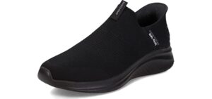 Skechers Men's Ultra Flex 3.0 Smooth Step Hands Free Slip-ins Sneaker, Black/Black, 10 Wide
