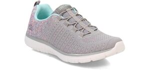 Skechers Women's Virtue Sneaker, Grey/Multi, 8.5 Wide
