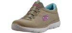 Skechers Sport Women's Summits Sneaker, Taupe/Multi, 8 M
