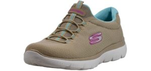 Skechers Sport Women's Summits Sneaker, Taupe/Multi, 8 M