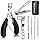 Toenail Clippers for Seniors Thick Toenails, Aucurwen Heavy Duty Toe Nail Clippers Adult Thick Nails Long Handle, Large Toenail Clippers for Thick Nails 7Pcs