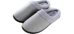 Unisex Memory Foam Slipper|Women's Cozy Slippers|Fuzzy Wool-Like Fleece House Shoes| Man's Indoor Outdoor Comfy Slippers (12 M US Women/10 US Man, Light Grey)