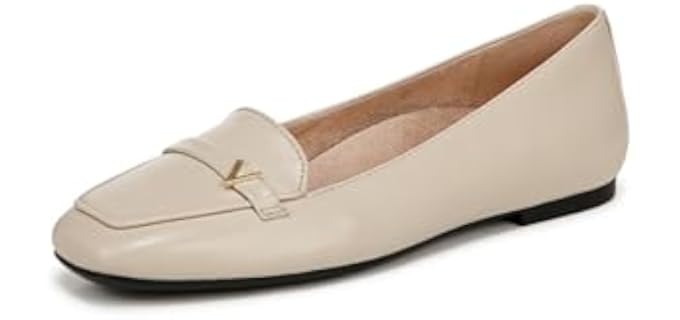 Vionic Women's Hayes Skimmers Ballet Flat, Parchment Beige Leather, 7.5