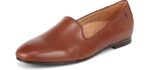 Vionic Women's Willa Loafer, Brown Nappa Leather, 7.5