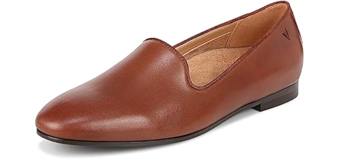 Vionic Women's Willa Loafer, Brown Nappa Leather, 7.5