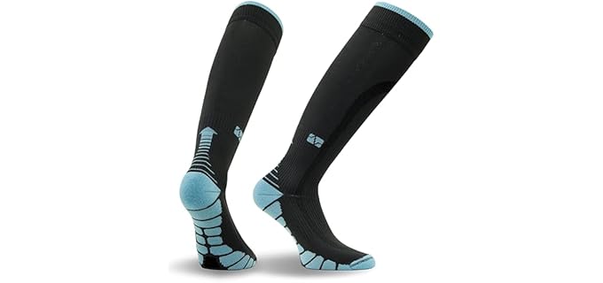 Vitalsox Patented Graduated Compression Socks, Carbon/Jade, Medium