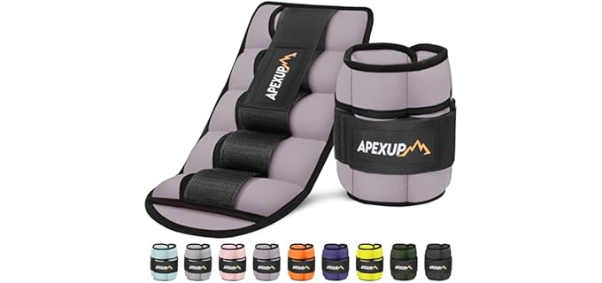 APEXUP 10lbs/Pair Adjustable Ankle Weights for Women and Men, Modularized Leg Weight Straps for Yoga, Walking, Running, Aerobics, Gym (Pastel Purple)