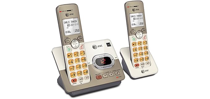 AT&T EL52213 2-Handset Cordless Phone with Answering System & Extra-large Backlit Keys
