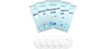 AZchose No Water Rinse Free Shampoo Caps for Camping & Home Care, Dry Hair Washing Caps for Adult & Elderly, Waterless Shampoo Shower Caps for Bedridden Patients, Microwaveable & Alcohol-Free, 5 Pack