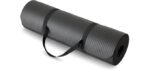 Amazon Basics 1/2 Inch Extra Thick Exercise Yoga Mat with Carrying Strap, Black