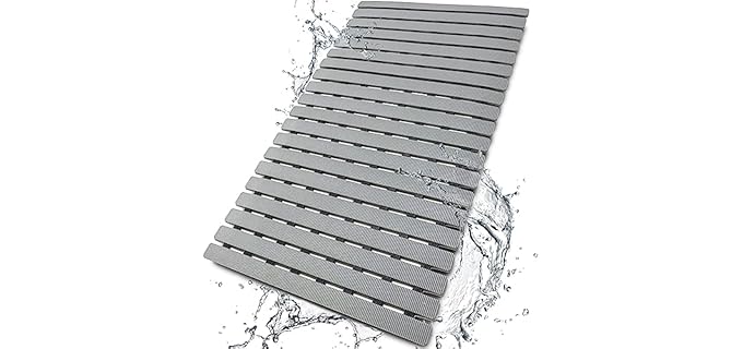 BEMISO BEMISO Shower Mat Non Slip Bathtub Mat with Suction Cups and Drain Holes 27.5 x15.7 Inch Bath Mat for Tub & Shower.Easy Dry,Easy to Cut,Eco-Friendly