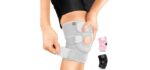 Bracoo Knee Support Brace for Men Women, Adjustable Compression Sleeve Wrap Patellar Pad Tendon - Arthritis Pain, meniscus tear, Injury Recovery, Running, Workout, KS10
