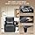 COLAMY Pushback Electric Recliner Chair Set of 2, Premium Leather Upholstery with Adjustable Angles, Extra Lumbar Pillow, Built-in Charging Port, Business-Casual Style for Living Room,Black