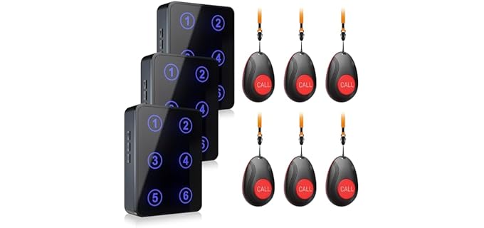 CallToU Wireless Caregiver Pager System – 500+ft Range Nurse Call Button for Elderly/Disabled Patients at Home, Hospital, or Clinic – LED Number Display & Call Light Alert