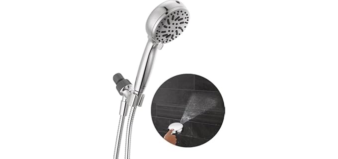 Delta Faucet ProClean Chrome Shower Head with Handheld, Showerhead with High Pressure Spray, Handheld Shower Head, 6 Spray Settings, Chrome 75740