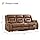 EBELLO Faux Leather Manual Reclining Sofa, 3 Seat Recliner Sofa Chair, Couch Furniture for Living Room, Furniture, Meeting Room, Brown (3 Seat Sofa)