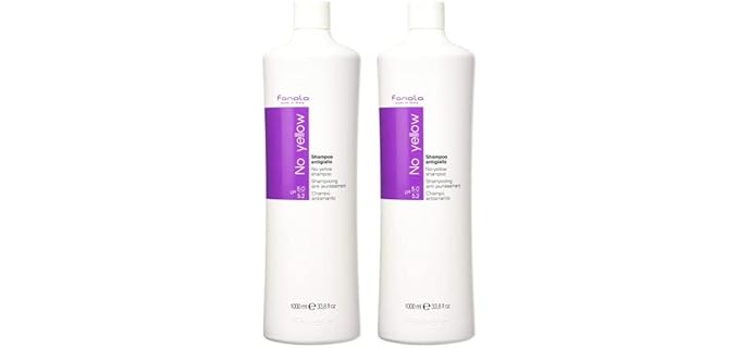 Fanola No Yellow Purple Shampoo - Purple Color Depositing Shampoo for Blondes, Bleached & Grey Hair - Formulated with Violet Pigment to Remove Brassy Tones from Hair - 33.8 Fl oz / 2 Pack