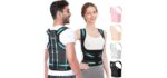 Fit Geno Back Brace Posture Corrector for Women and Men, Shoulder Straightener, Adjustable Full Back Support, Upper and Lower Back Pain Relief - Scoliosis, Hunchback, Hump, Thoracic, Spine Corrector