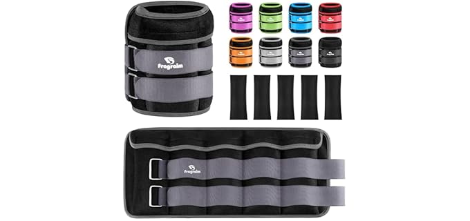 Fragraim Adjustable Ankle Weights 1-20 LBS Pair with Removable Weight for Jogging, Gymnastics, Aerobics, Physical Therapy, Resistance Training|Each 2-10 lbs, Total 20LBS, Dark Grey