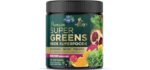 Greens Powder Superfood Drink Mix - Green Whole Food Blend for Energy & Gut Health with Organic Wheat Grass, Spirulina, Chlorella, Digestive Enzymes Antioxidant & Probiotics, Berry Flavor, 30 Servings