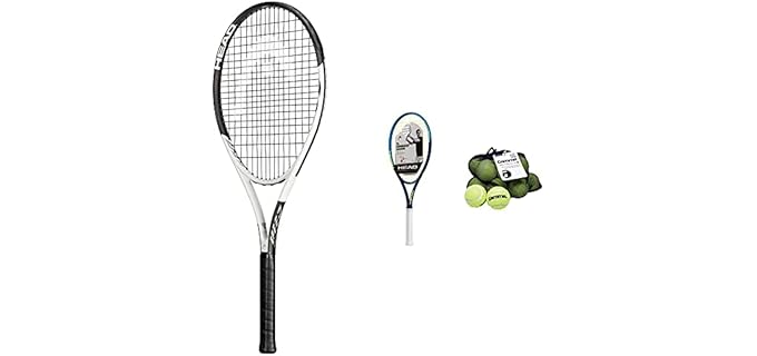 HEAD Geo Speed Adult Tennis Racket - Pre-Strung Head Light Balance 27.5 Inch Racquet & Ti. Conquest Tennis Racket - Pre-Strung Light Balance 27 Inch Racquet - 4 1/4 in Grip