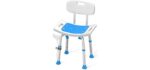 HOMLAND Shower Chair for Inside Shower with Removable Back, 400 lbs Heavy Duty Bath Seat for Bathtub, Safety Bath Stool for Seniors and Disabled