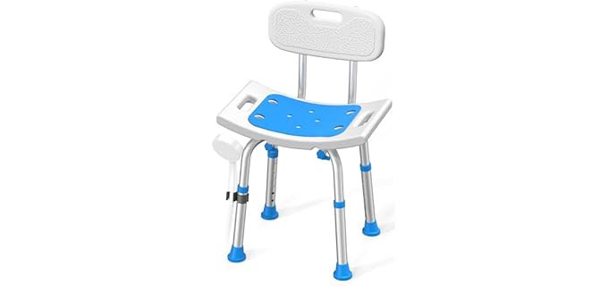 HOMLAND Shower Chair for Inside Shower with Removable Back, 400 lbs Heavy Duty Bath Seat for Bathtub, Safety Bath Stool for Seniors and Disabled