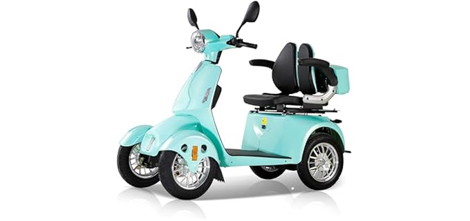 Heavy-Duty 4 Wheel Mobility Scooters for Seniors Adults 800W 3-Speed Travel Long Range Electric Battery Powered Scooter Medical Mobility Weight Capacity (14-Green)
