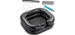 Inflatable Shampoo Basin - Portable Hair Washing Bowl/Tub for Bedridden, Disabled,Injured, Elderly, Hair Washtub for Dreadlocks and at Home Sink Washing (Black)