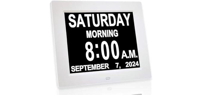 JALL 【New 2024】 Digital Calendar Alarm Day Clock - with 8