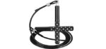 Jump Rope, Wastou Speed Jumping Rope for Training Fitness Exercise, Adjustable Adults Workout Skipping Rope for Men, Women, Kids, Girls (Black-B)