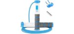 Jump Rope, Digital Weighted Handle Workout Jumping Rope with Calorie Counter for Training Fitness, Adjustable Exercise Speed Skipping Rope for Men, Women, Kids, Girls (Blue)