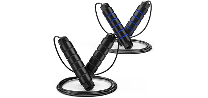 Jump Rope, Tangle-Free Rapid Speed Jumping Rope Cable with Ball Bearings for Women, Men, and Kids, Adjustable Steel Jump Rope Workout with Foam Handles for Fitness, Home Exercise & Slim Body