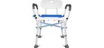 KingPavonini Shower Chair for Inside Shower, 550LBs Heavy Duty Bath Chair with Arms, Medical Shower Seat, Bath Stool Safety Shower Bench with Reinforced Crossing Bar for Elderly, Adults, Disabled