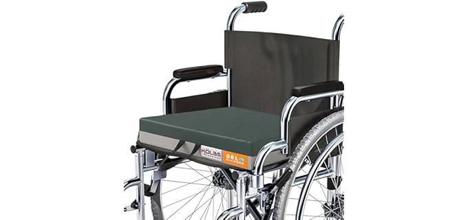 Kölbs Gel Extreme Wheelchair Cushions Seat Cushion, Coccyx, Sciatica & Tailbone Pain Relief Seating Pad Ideal for Office, Kitchen Wheelchairs and Auto, 24 x 20, 3 Inch Thick