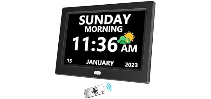 LXBYJKJ 10 Inch Digital Clock with Day and Date for Elderly Alzheimer's Dementia Clock Customizable Alarms and Medicine Reminders 3 Display Modes Large Font Digital Alarm Clock for Seniors