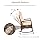 MAXXPRIME Outdoor Recliner Chair Set, Adjustable Patio Recliner with C Shaped Glass Top Side Table, Wicker Reclining Lounge Chairs, Rocking Chairs with Removable Cushions for Pool,Deck(Beige)