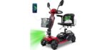 MOVEMAGIC 45-Mile Electric Mobility Scooter w/1080Wh Battery & 350W Motor, Foldable 4 Wheel Travel Scooter for Adults/Seniors, 300 lbs Capacity, 6.2 MPH Max Speed, Dual Baskets