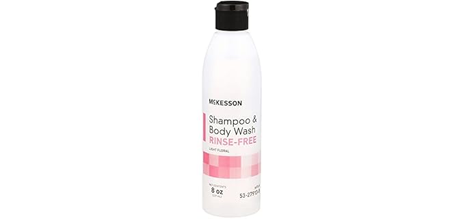 McKesson Shampoo and Body Wash, Rinse-Free, Light Floral, 8 oz, 48 Count