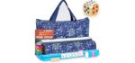 New American Mahjong Game Set, 166 Premium White Tiles with Portable Metal Dices, 4 All-in-One Racks with Pushers, Mah-Jong Games Sets, Ma Jong Tile Game (Blue)